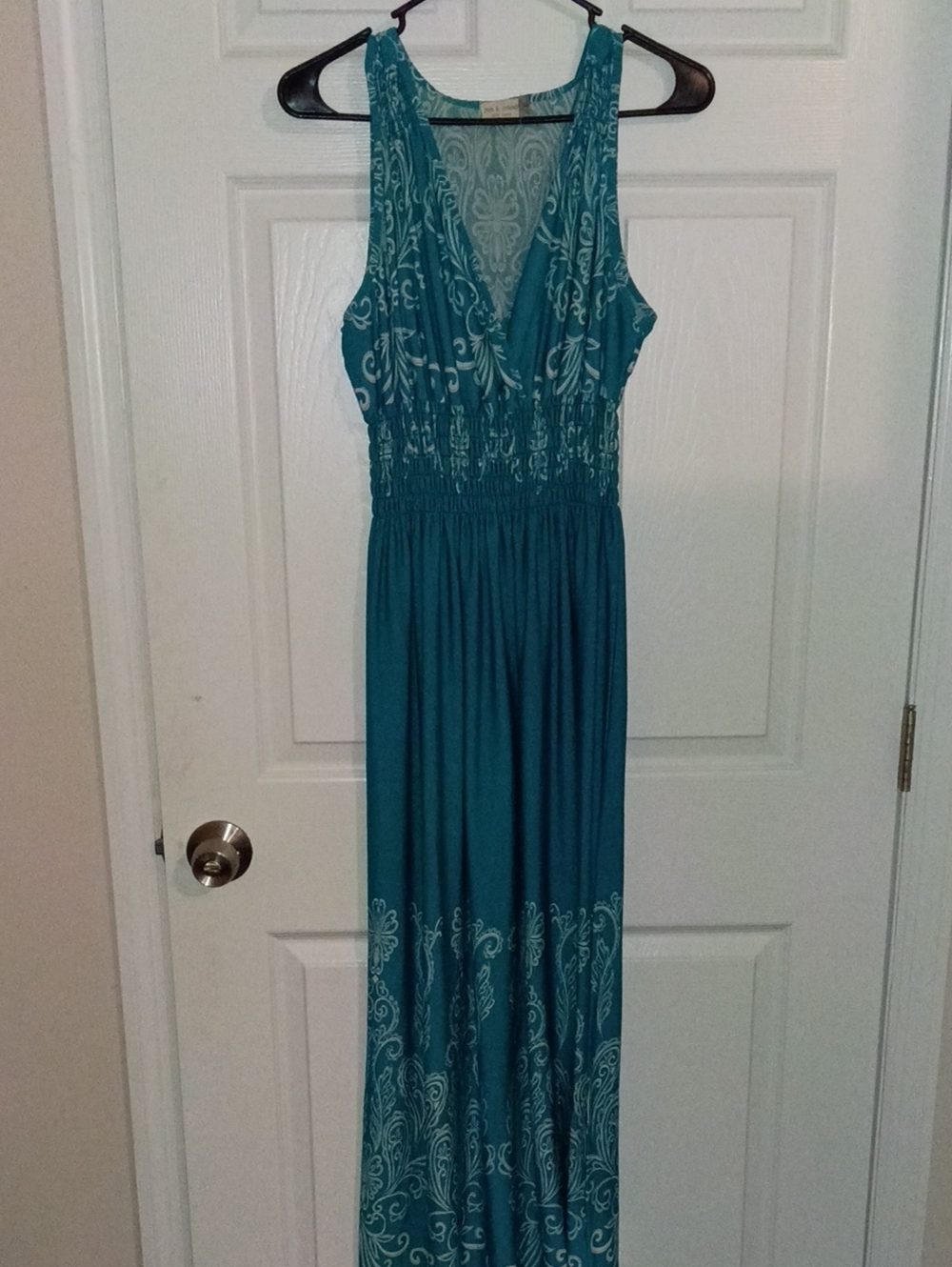 Jon & Anna Teal Paisley-Print Sleeveless Maxi Dress